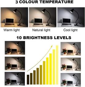 img 2 attached to 🔍 Универсальная и настраиваемая на зажим складная насадка для чтения с 38 светодиодами - 3 цветовых температуры, 10 уровней яркости - зажимное светлое устройство с 360° гибкой гусеницей - идеально подходит для детей.