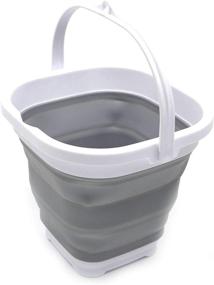 img 4 attached to 🪣 SAMMART 2.6L Collapsible Plastic Bucket - Portable Fishing Water Pail - Space Saving Outdoor Waterpot (1, Grey)