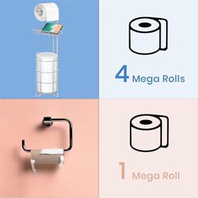 img 1 attached to 🧻 TreeLen Free Standing Toilet Paper Roll Holder with Storage Shelf - Gray