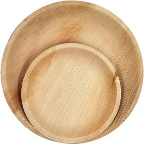 img 3 attached to 🌿 Dtocs Palm Leaf Plate Combo - Round 10 Inch Dinner (25), 7 Inch Dessert (25) - Eco-friendly, Compostable, Biodegradable Disposable Plates for Wedding, Camping, Parties - Wooden, Bamboo Look