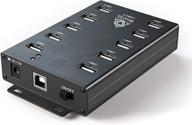 🔌 brovss: 10 port usb 2.0 powered hub - high capacity usb extension splitter with 12v 5a 60w power adapter. seamlessly connect up to 10 electronics and usb peripherals. (black) логотип