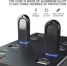 img 2 attached to 🔌 BrovSS: 10 Port USB 2.0 Powered Hub - High Capacity USB Extension Splitter with 12V 5A 60W Power Adapter. Seamlessly Connect up to 10 Electronics and USB Peripherals. (Black)