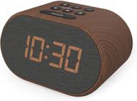 🕰️ i-box bedside alarm clock with usb charger & fm radio - non ticking led backlit display, 5 step dimmable, battery backup - wood logo