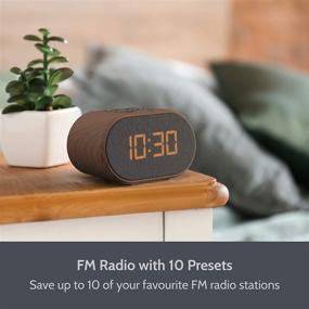 img 3 attached to 🕰️ I-box Bedside Alarm Clock with USB Charger & FM Radio - Non Ticking LED Backlit Display, 5 Step Dimmable, Battery Backup - Wood