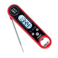 🌡️ noopel digital instant read bbq thermometer: waterproof, calibration, backlit light – for food cooking, candy, grill, smokers, barbecue, baking, turkey (red) logo