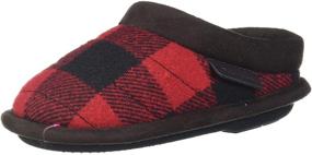 img 4 attached to Dearfoams Toddlers Quilted Leather Slipper Boys' Shoes