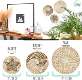 img 2 attached to LUNAMA Set of 3 Hanging Wall Baskets - Handmade Woven Seagrass Decor, Boho Style with Hook - Farmhouse Decoration, Trendy Natural Wicker Fruit Basket - Unique Art for Home Décor