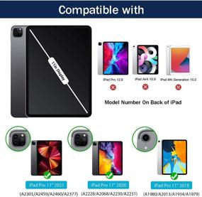 img 3 attached to 📱 Hoidokly Slim Clear Folio Magnetic Case for iPad Pro 11 3rd Gen (2021/2020/2018) - With Tri-fold Stand, Pencil Holder, Auto Wake/Sleep, Hard Back Shell - Navy Blue - Supports 2nd Pencil Charging