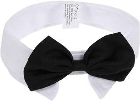 img 4 attached to 🐶 UEETEK Dog Bow Tie Collar - Stylish Black and White Necktie for Small Dogs and Cats