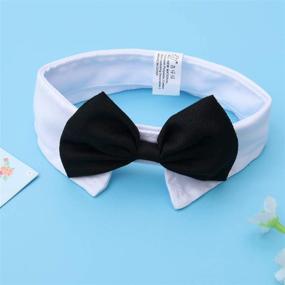 img 1 attached to 🐶 UEETEK Dog Bow Tie Collar - Stylish Black and White Necktie for Small Dogs and Cats