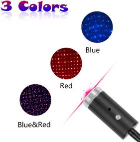 img 3 attached to USB Star Light Sound Activated, with 3 Colors + 9 Modes, Aevdor Car Ceiling Interior Light, Romantic USB Night Light Decorations for Home Car Room Party Ceiling, Plug and Play (Red & Blue)