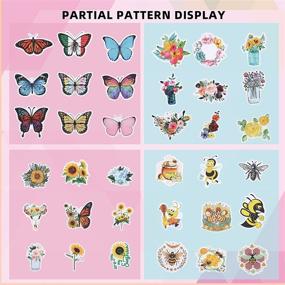 img 3 attached to 🦋 Molshine 200Pcs Vinyl Waterproof Stickers: Colorful Butterfly, Bee, Sunflower, and Flower Decals for DIY, Decoration, and Personalization of Planner, Laptops, Skateboards, Luggage, Guitar, Bumpers, Bicycles, Books, and Water Bottles