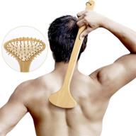 ultimate itch relief: large curved bamboo back scratcher with 59 points, curved handle & air cushion - ideal back massager for men, women, and adults logo