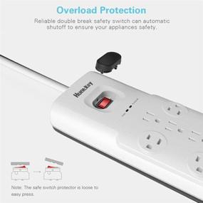 img 3 attached to 💡 Huntkey 4000 Joules Mountable Power Strip with Widely Spaced 12 Outlets, 3 USB Chargers, 6 FT Power Cord Surge Protector, Integrated Circuit Breaker, Overload Protection, UL Listed - White