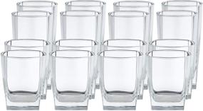 img 3 attached to 🥃 Premium Quality Amazon Basics Serene 16-Piece Old Fashioned and Coolers Glass Drinkware Set: Enhance Your Drinking Experience!