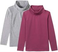 unacoo 2 pack turtleneck long sleeve cotton girls' tops: comfortable and stylish clothing for tees & blouses logo