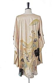 img 2 attached to 👘 Grace Silk Nightgown with Batwing Sleeves - Luxurious 100% Silk