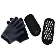 makhry 4pcs moisturizing spa gloves and gel heel socks for cracked feet and hands (black) logo