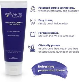 img 2 attached to POPWHITE Mint Flavored Toothpaste - Natural Botanical Formula for Safe and Gradual At-Home Teeth Whitening, 4 oz - Manufacturer Date: February 2021