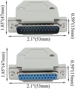 img 1 attached to 🔌 XINGYHENG 10 шт. (5 пар) женские и мужские пайки DB25 + двойной ряд 25-х жильный кабель для сварки + 10 комплектов серых пластиковых кожухов