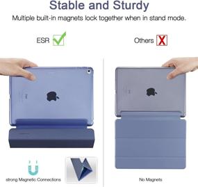 img 1 attached to 📱 ESR Yippee Smart Case for iPad Air 2 - Synthetic Leather Cover with Translucent Frosted Back, Magnetic Auto Sleep/Wake Function, Lightweight (Navy Blue)