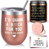 🎁 birthday & friendship gifts for women: lavender scented candles, funny & unique gifts for best friends, sisters, and her logo