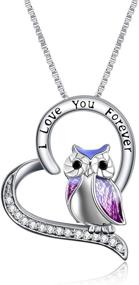 img 4 attached to ❤️ Sterling Silver YFN Owl Necklace: Heart Owl Gifts for Women and Girls, Symbolizing Eternal Love