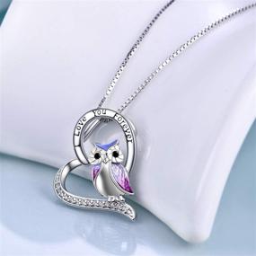 img 3 attached to ❤️ Sterling Silver YFN Owl Necklace: Heart Owl Gifts for Women and Girls, Symbolizing Eternal Love