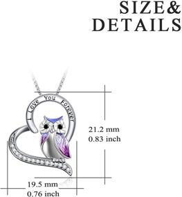 img 1 attached to ❤️ Sterling Silver YFN Owl Necklace: Heart Owl Gifts for Women and Girls, Symbolizing Eternal Love