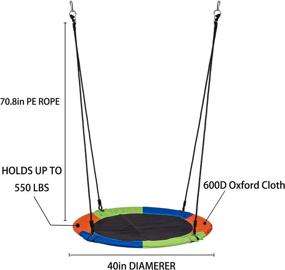 img 1 attached to Sunnyglade 40 Inch Kids Saucer Tree Swing Set: Heavy-Duty Oxford Fabric Platform With Steel Frame, 550 lb Capacity