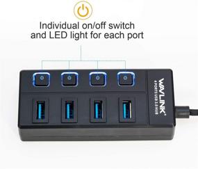 img 2 attached to 🔌 WAVLINK USB 3.0 Hub: 4-Port Adapter with LED Power Switches for Windows & MAC