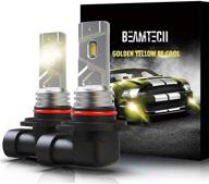 лампы туманного света beamtech 9006 led: ультраяркий свет под углом 360°, 3000 люмен, hb4, золотисто-желтый 3500k (упаковка из 2) логотип