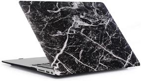 img 1 attached to Stylish Black Marble MacBook Pro Case - Compatible with MacBook Pro 15 Inch - Trendy Design - Protective Rubber Coated Cover - Fits 2019-2016 Release A1990/A1707 Models with Touch Bar