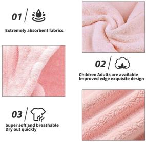 img 3 attached to Microfiber Hair Towel Wrap Turban, 5 Pack With Hair Band 🌪️ & Hair Scrunchies: Quick Dry, Anti Frizz & Super Absorbent Hair Drying Towels