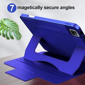 img 1 attached to 📱 OCYCLONE 2021 iPad Pro 12.9 Case 5th Gen - Blue | Magnetic Stand, Pencil Holder, Auto Wake/Sleep