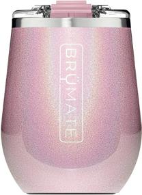 img 4 attached to 🍷 BrüMate Uncork'd XL 14oz Insulated Wine Glass Tumbler - Vacuum Insulated Stainless Steel, Leak-Proof Lid, Glitter Blush