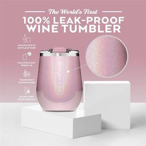 img 3 attached to 🍷 BrüMate Uncork'd XL 14oz Insulated Wine Glass Tumbler - Vacuum Insulated Stainless Steel, Leak-Proof Lid, Glitter Blush