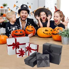 img 1 attached to Прочные подарочные коробки с крышками - набор из 5 черных коробок для упаковки подарков на Хэллоуин, Рождество, годовщины, дни рождения, свадьбы, выпускные и многое другое!