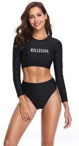 img 3 attached to RELLECIGA Womens Rashguard Sleeve Triple Women's Clothing in Swimsuits & Cover Ups