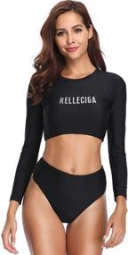 img 4 attached to RELLECIGA Womens Rashguard Sleeve Triple Women's Clothing in Swimsuits & Cover Ups