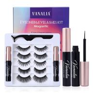 💃 vanalia magnetic eyelash kit with magnetic eyeliner - 5d false lashes, 5 pairs with tweezers - easy to wear, no glue required logo