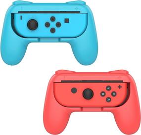 img 4 attached to MoKo Grip for Switch/Switch OLED Model Joy-Con (2021), 2-Pack [Ergonomic Design] Wear-Resistant Game Controller Handle Kit for Switch/Switch OLED Model (2021) Joy-Con - Red and Blue