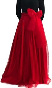 img 2 attached to 👰 Exquisite Floor-Length A-Line Tulle Skirt for Women's Wedding: Elegant Maxi Puffy Style with High-Waisted Bowknot Belt
