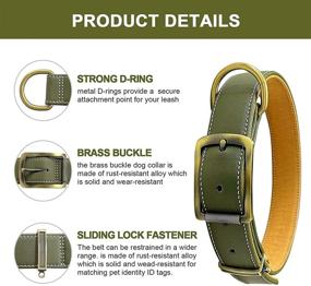 img 1 attached to 🐶 Joyeeiioo Leather Dog Collar: Premium Padded Soft & Strong Collar | Heavy Duty Alloy Hardware | Ideal for Small, Medium, Large Dogs