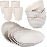 dinnerware unbreakable lightweight set reusable dishwasher logo