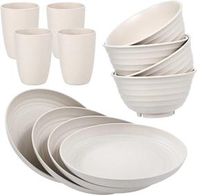 img 4 attached to Dinnerware Unbreakable Lightweight Set Reusable Dishwasher