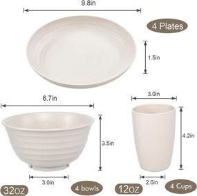 img 3 attached to Dinnerware Unbreakable Lightweight Set Reusable Dishwasher