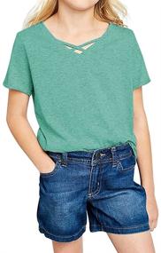 img 4 attached to Oftalle Girls Shirt Sleeve Casual Girls' Clothing in Tops, Tees & Blouses