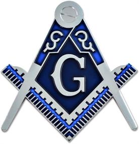 img 1 attached to Квадратный компас серебряный масонский эмблема наружные аксессуары