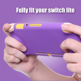 img 2 attached to Enhanced Grip & Protection: Purple Silicone Case for Nintendo Switch Lite